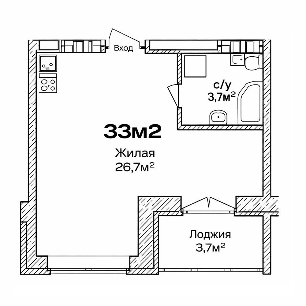 кв.12Б,  эт. 3 фото 1